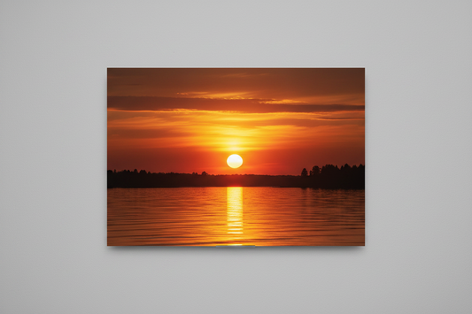 Golden Lake Sunset — 11x14 High-Gloss Metal Print