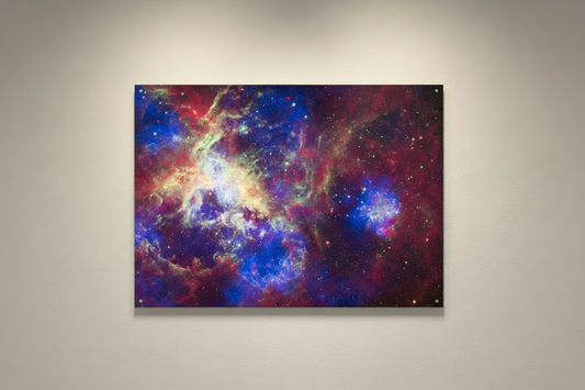 "Tarantula Nebula Core" – 11x14 High-Gloss Metal Print with Floating Wood Mount
