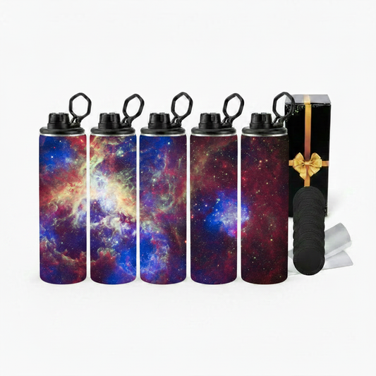 "Tarantula Nebula Core" 20 oz Stainless Steel Skinny Tumbler – Sublimated Galaxy Travel Mug with Loop Lid